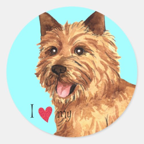 I Love my Norwich Terrier Classic Round Sticker