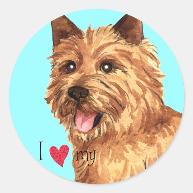 I Love my Norwich Terrier Classic Round Sticker (Front)