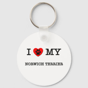 I LOVE MY NORWICH TERRIER KEYCHAIN
