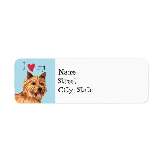 I Love my Norwich Terrier Label (Front)