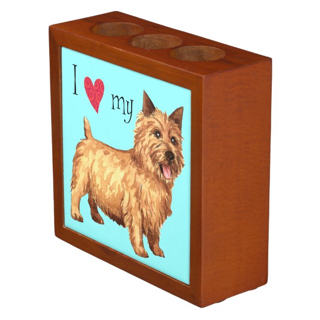 I Love my Norwich Terrier Pencil Holder (Angled)