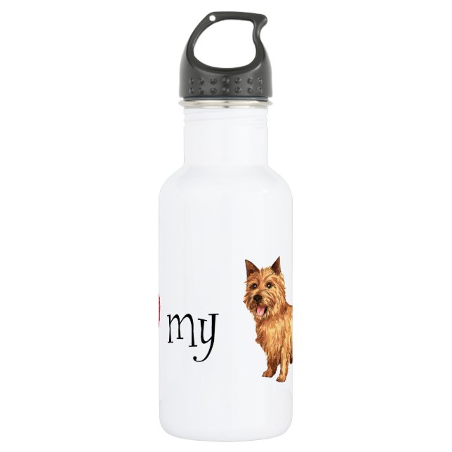 I Love my Norwich Terrier Water Bottle (Front)