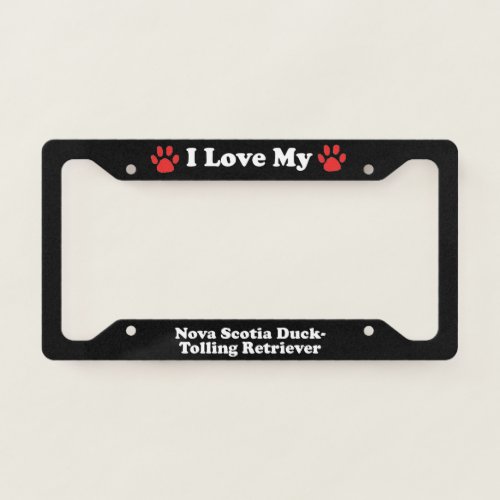 I Love My Nova Scotia Duck_Tolling Retriever Dog License Plate Frame