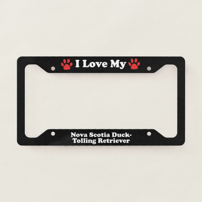 I Love My Nova Scotia Duck-Tolling Retriever Dog License Plate Frame (Front)