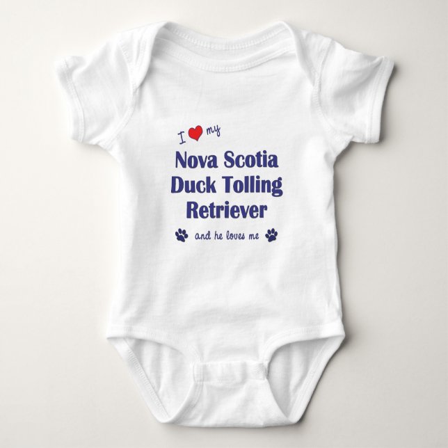 I Love My Nova Scotia Duck Tolling Retriever (He) Baby Bodysuit (Front)