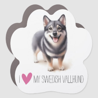 I Love My (nub tail) Swedish Vallhund Car Magnet