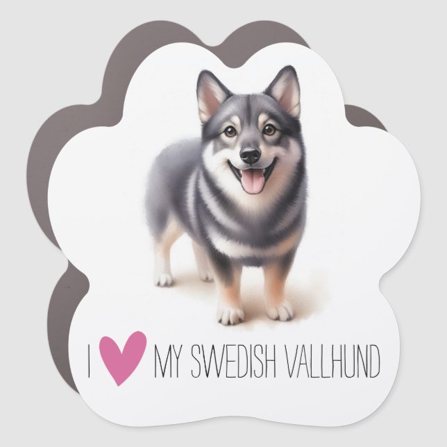 I Love My (nub tail) Swedish Vallhund Car Magnet (Front)