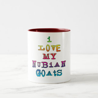 I Love My Nubian Goats Two-Tone Coffee Mug