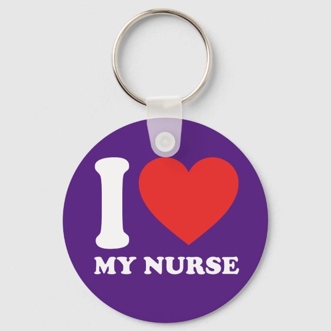 I Love My Nurse Keychain (Front)