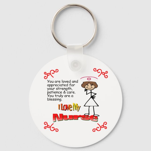 I Love My Nurse Keychain (Front)