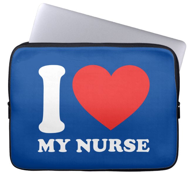 I Love My Nurse Laptop Sleeve (Front)