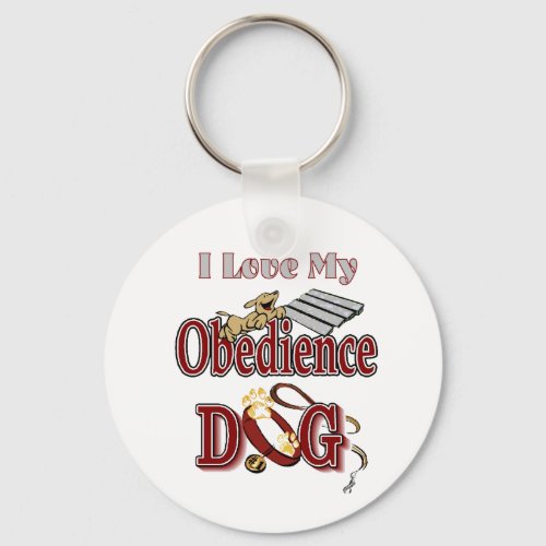 I love my obedience dog keychain