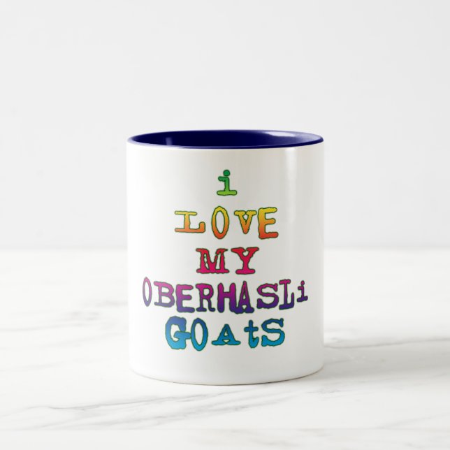 I Love My Oberhasli Goats Two-Tone Coffee Mug (Center)