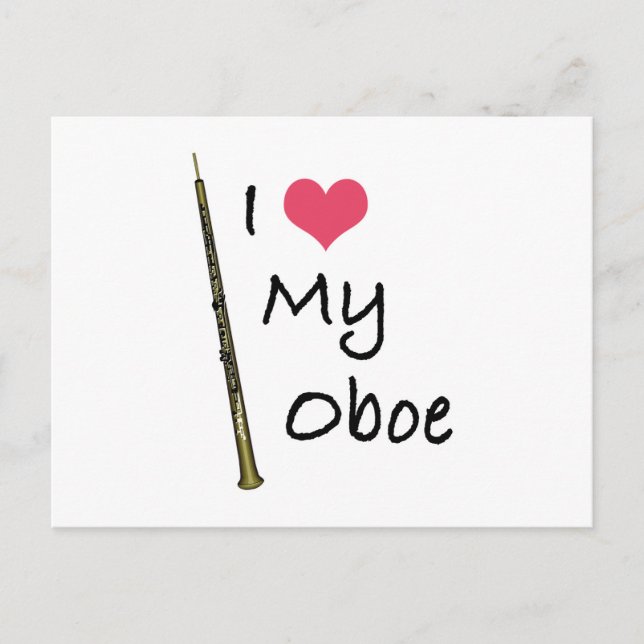 I Love My Oboe Postcard (Front)
