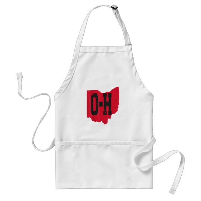 I Love My Ohio Home Script Ohio Buckeye State Adult Apron (Front)