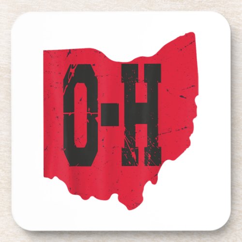 I Love My Ohio Home Script Ohio Buckeye State Beverage Coaster
