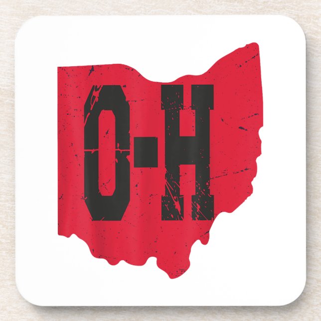 I Love My Ohio Home Script Ohio Buckeye State Beverage Coaster (Front)