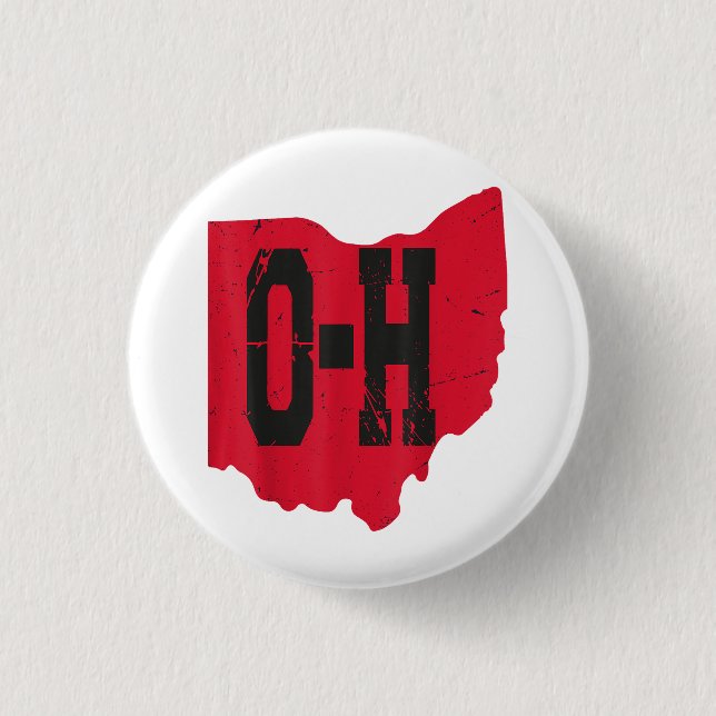 I Love My Ohio Home Script Ohio Buckeye State Button (Front)