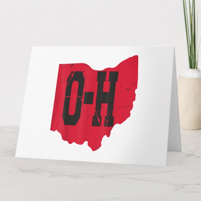 I Love My Ohio Home Script Ohio Buckeye State Card (Front)