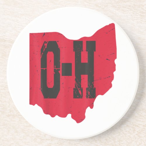 I Love My Ohio Home Script Ohio Buckeye State Coaster