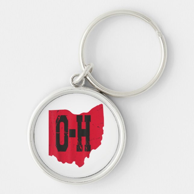 I Love My Ohio Home Script Ohio Buckeye State Keychain (Front)