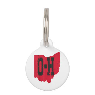 I Love My Ohio Home Script Ohio Buckeye State Pet ID Tag