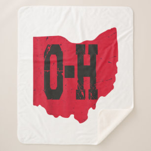 I Love My Ohio Home Script Ohio Buckeye State Sherpa Blanket