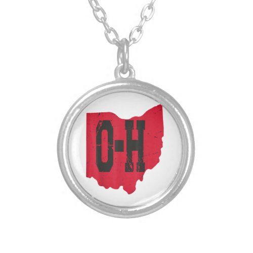 I Love My Ohio Home Script Ohio Buckeye State Silver Plated Necklace