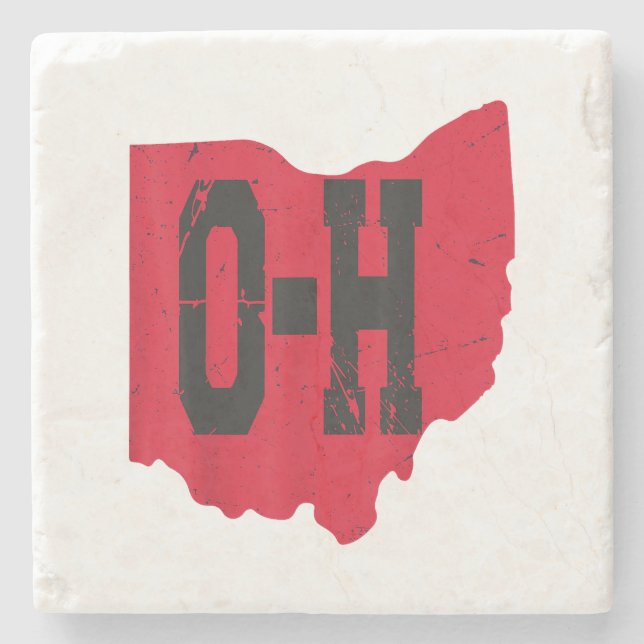 I Love My Ohio Home Script Ohio Buckeye State Stone Coaster (Front)
