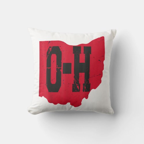 I Love My Ohio Home Script Ohio Buckeye State Throw Pillow