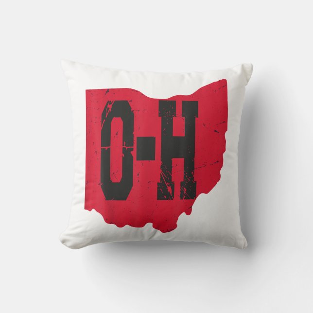 I Love My Ohio Home Script Ohio Buckeye State Throw Pillow (Front)