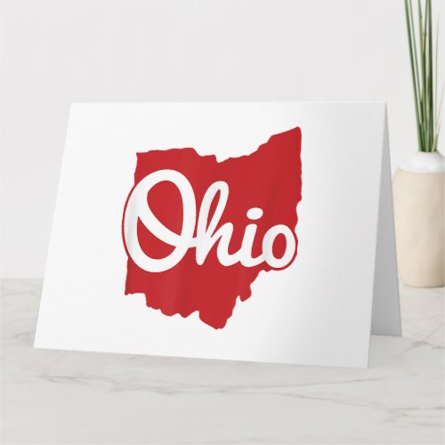 I Love My Ohio Home Script Ohio  Card