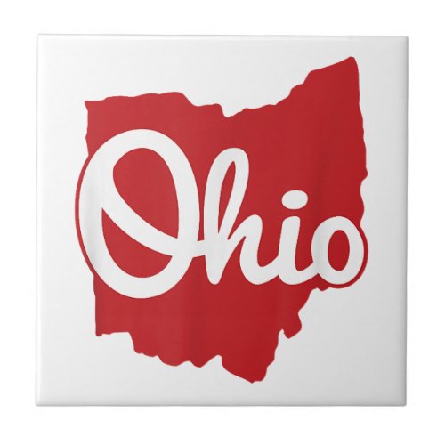 I Love My Ohio Home Script Ohio  Ceramic Tile