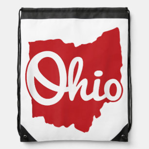 I Love My Ohio Home Script Ohio Drawstring Bag