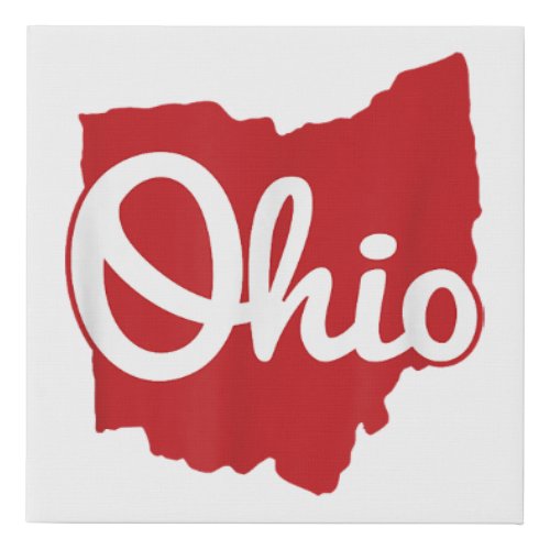 I Love My Ohio Home Script Ohio  Faux Canvas Print