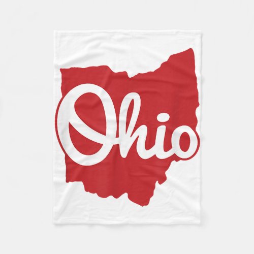 I Love My Ohio Home Script Ohio  Fleece Blanket