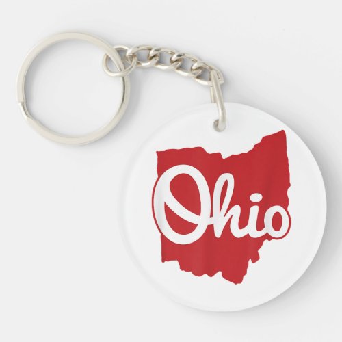I Love My Ohio Home Script Ohio  Keychain