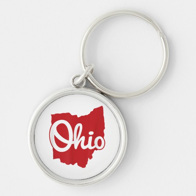 I Love My Ohio Home Script Ohio  Keychain (Front)