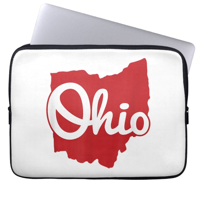 I Love My Ohio Home Script Ohio  Laptop Sleeve (Front)