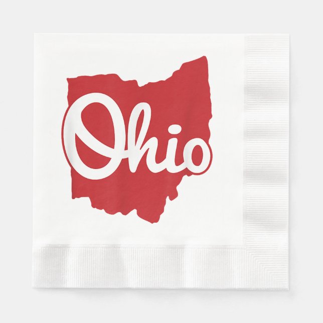 I Love My Ohio Home Script Ohio  Napkins (Front)
