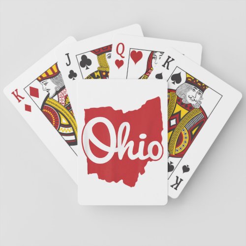 I Love My Ohio Home Script Ohio  Playing Cards