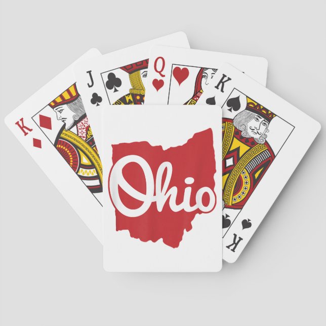 I Love My Ohio Home Script Ohio  Poker Cards (Back)