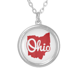 I Love My Ohio Home Script Ohio Silver Plated Necklace