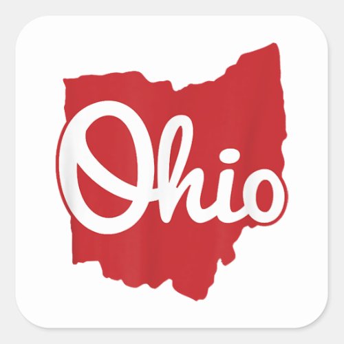 I Love My Ohio Home Script Ohio  Square Sticker