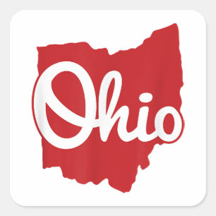 I Love My Ohio Home Script Ohio Square Sticker