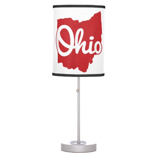 I Love My Ohio Home Script Ohio  Table Lamp