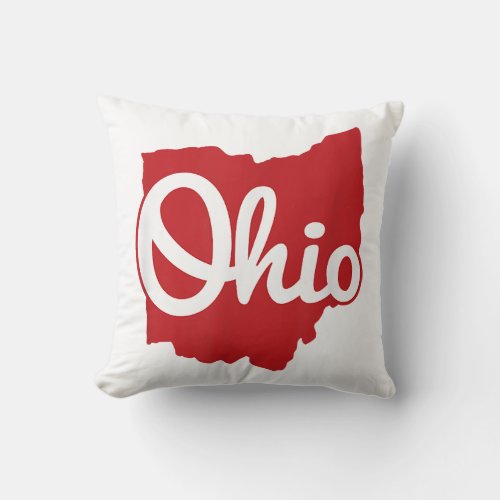 I Love My Ohio Home Script Ohio  Throw Pillow