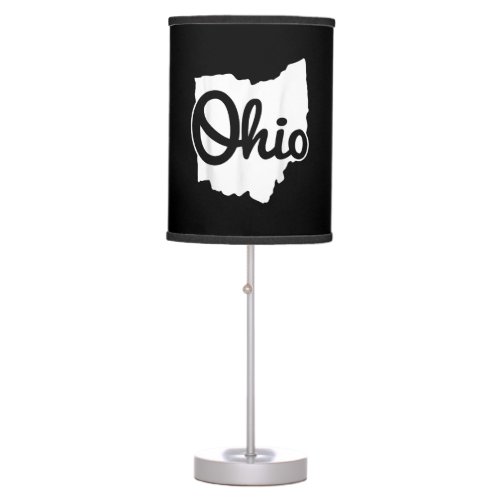 I Love My Ohio Home Script Ohio TShirt Buckeye Sta Table Lamp
