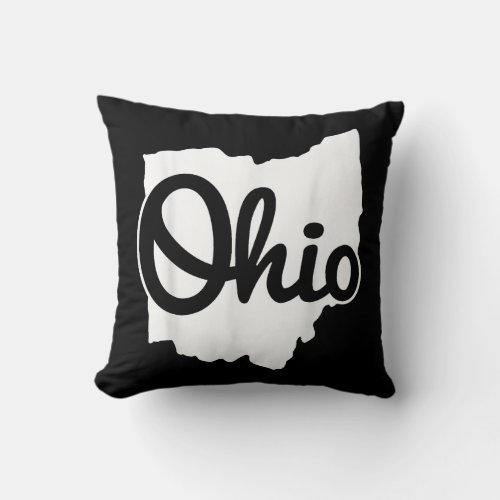 I Love My Ohio Home Script Ohio TShirt Buckeye Sta Throw Pillow