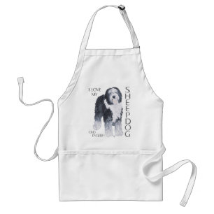 I Love My Old English Sheepdog Adult Apron